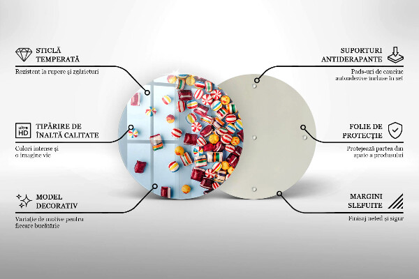 Kuchynská doska zo skla Farebné cukríky