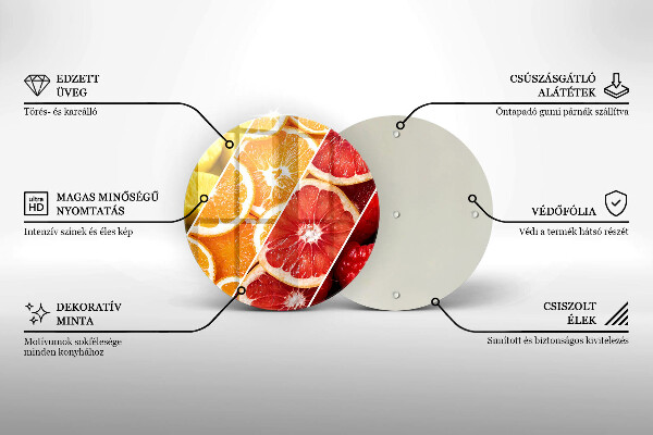 Kuchynská doska zo skla Farebné ovocie