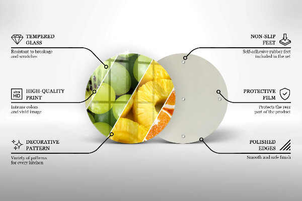 Kuchynská doska zo skla Farebné ovocie