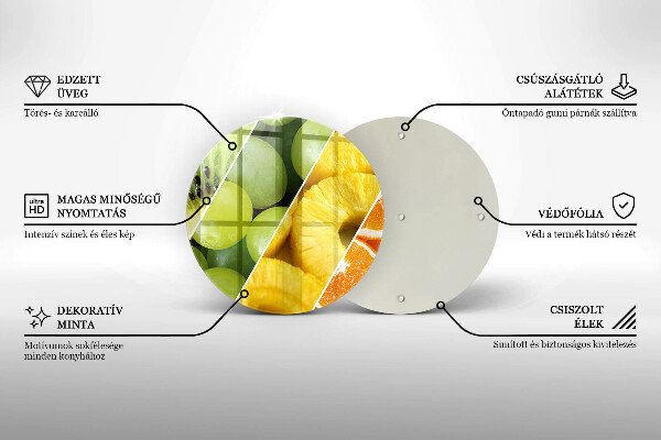 Kuchynská doska zo skla Farebné ovocie