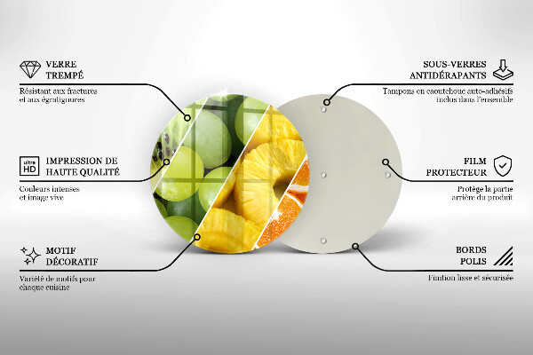 Kuchynská doska zo skla Farebné ovocie