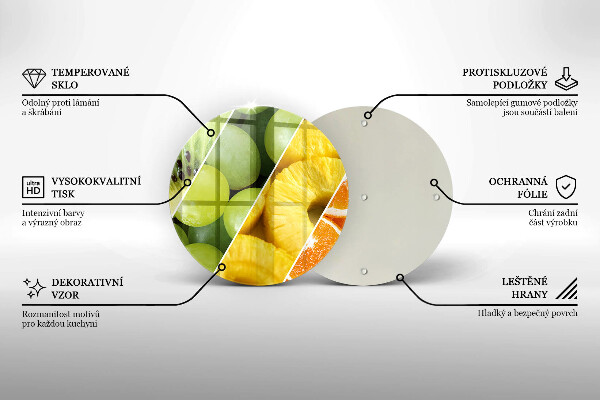 Kuchynská doska zo skla Farebné ovocie