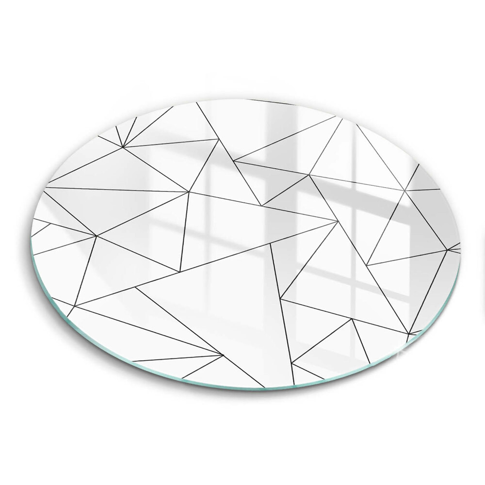 Kuchynská doska zo skla Biele trojuholníky