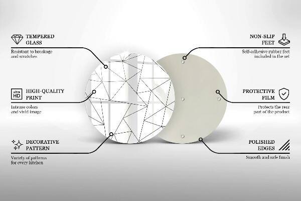 Kuchynská doska zo skla Biele trojuholníky