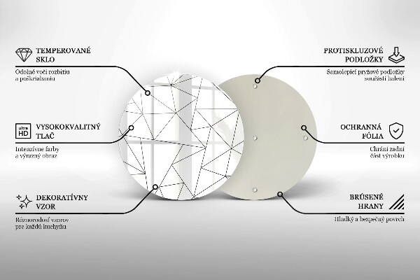 Kuchynská doska zo skla Biele trojuholníky