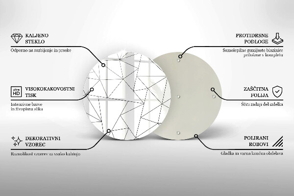 Kuchynská doska zo skla Biele trojuholníky