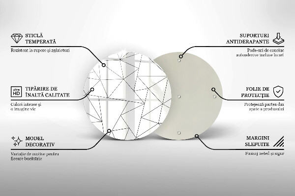 Kuchynská doska zo skla Biele trojuholníky