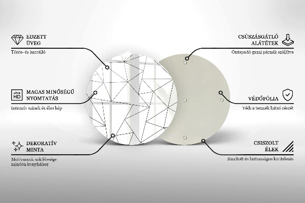Kuchynská doska zo skla Biele trojuholníky