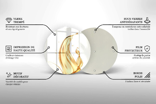 Kuchynská doska zo skla olivový olej