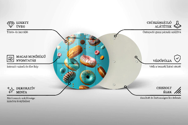 Kuchynská doska zo skla Farebné šišky