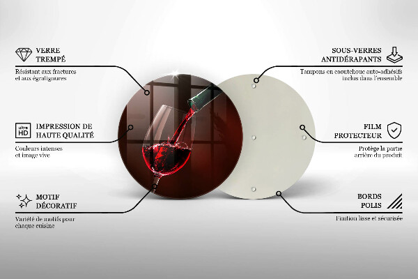 Kuchynská doska zo skla Pohár vína