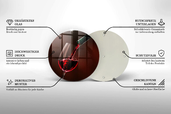 Kuchynská doska zo skla Pohár vína