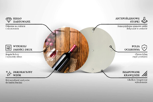 Kuchynská doska zo skla Fľaša červeného vína