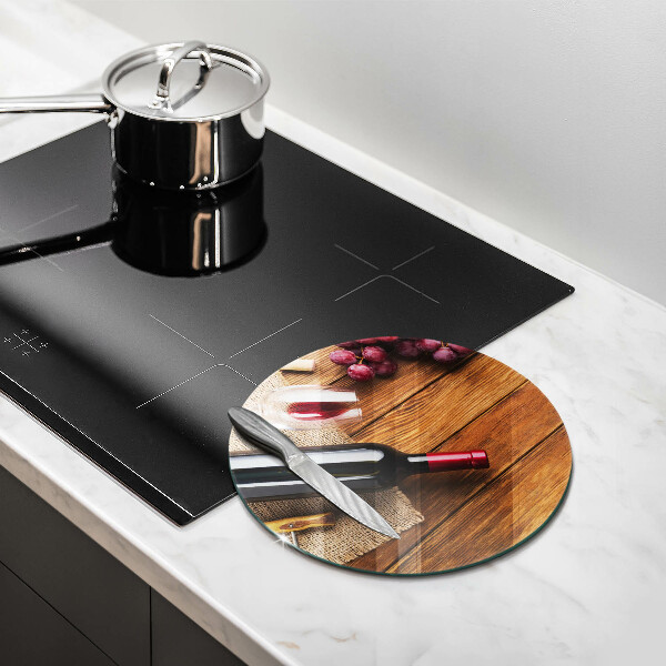 Kuchynská doska zo skla Fľaša červeného vína