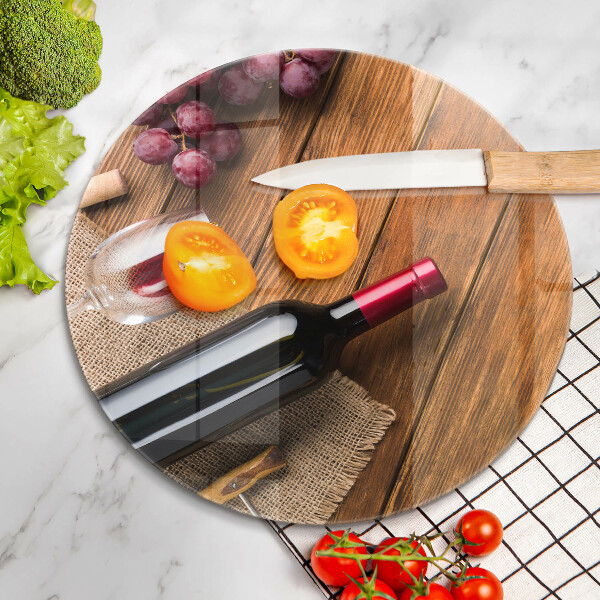 Kuchynská doska zo skla Fľaša červeného vína