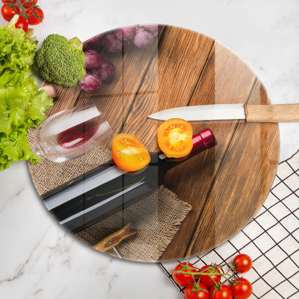 Kuchynská doska zo skla Fľaša červeného vína