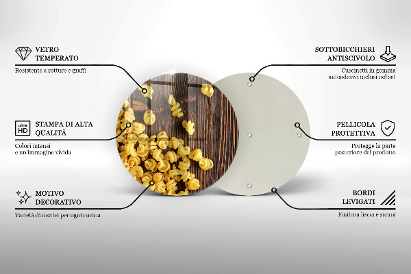Kuchynská doska zo skla Cestoviny na stole