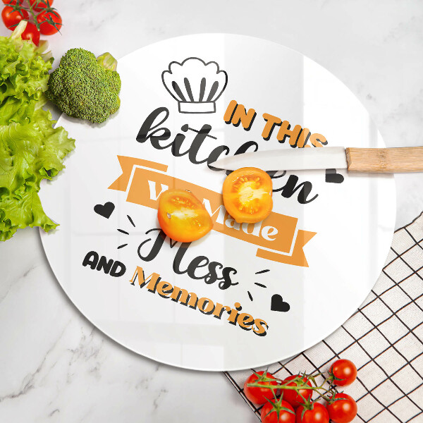 Kuchynská doska zo skla In this kitchen we made mess and memories