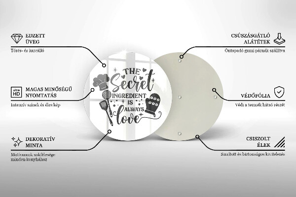 Kuchynská doska zo skla Nápis veta