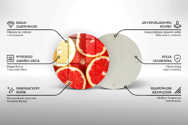 Kuchynská doska zo skla Plátky grapefruitu