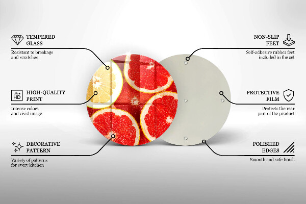 Kuchynská doska zo skla Plátky grapefruitu