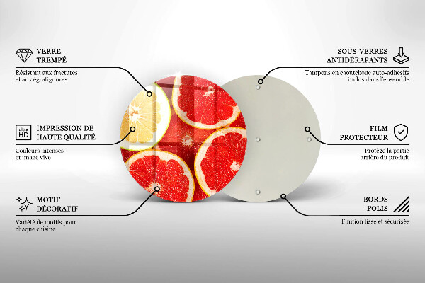 Kuchynská doska zo skla Plátky grapefruitu