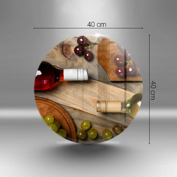 Kuchynská doska zo skla Fľaše na víno a hrozno