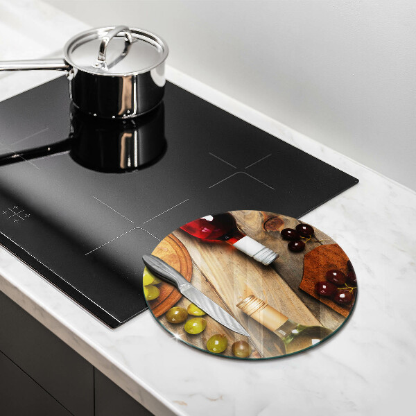 Kuchynská doska zo skla Fľaše na víno a hrozno