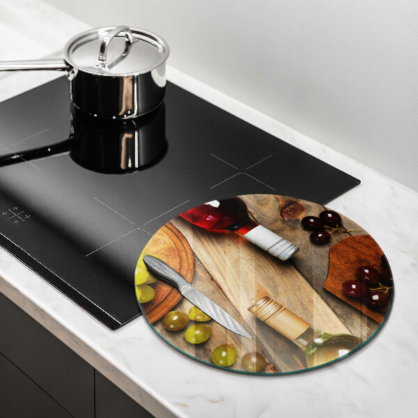 Kuchynská doska zo skla Fľaše na víno a hrozno