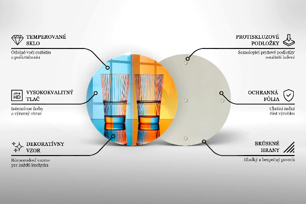 Kuchynská doska zo skla Dva poháre vody