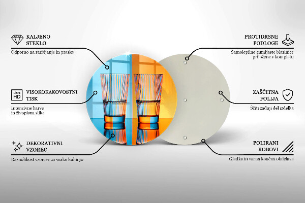 Kuchynská doska zo skla Dva poháre vody