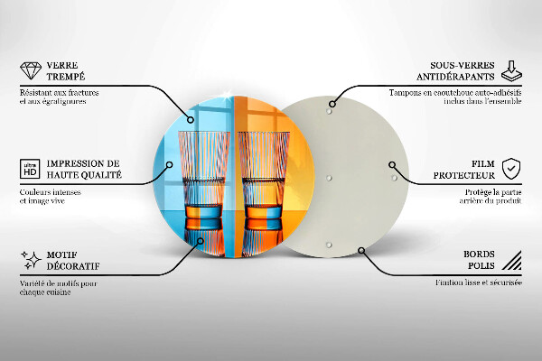 Kuchynská doska zo skla Dva poháre vody