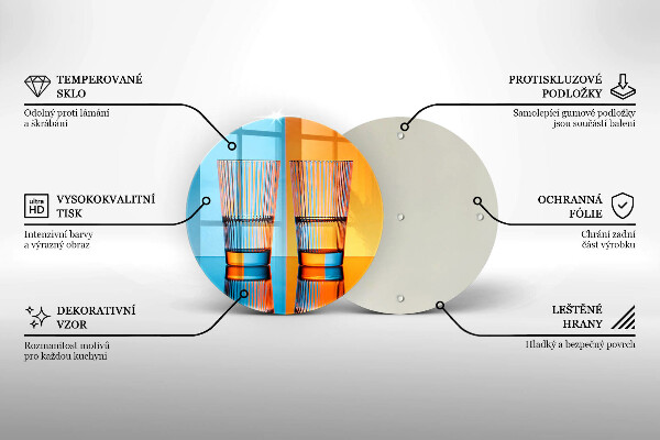 Kuchynská doska zo skla Dva poháre vody