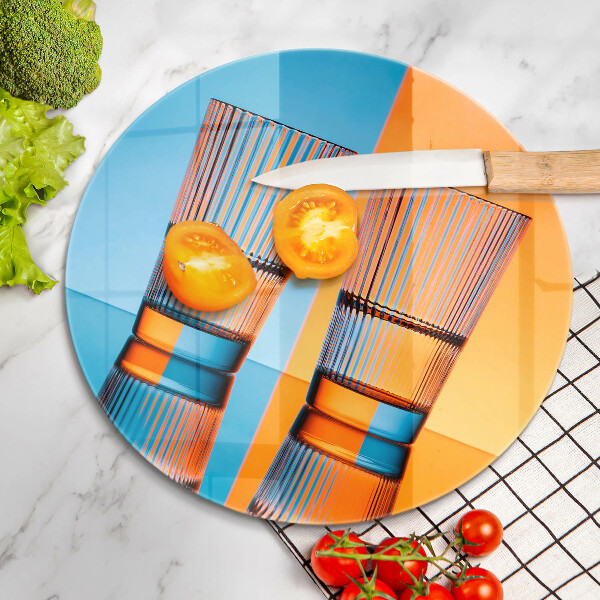 Kuchynská doska zo skla Dva poháre vody