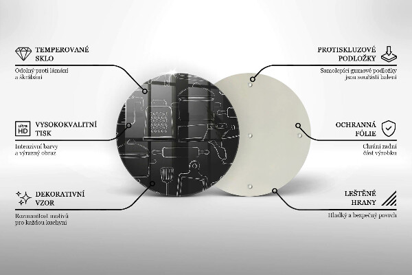 Kuchynská doska zo skla Kreslené kuchynské doplnky