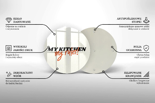 Kuchynská doska zo skla My kitchen my rules