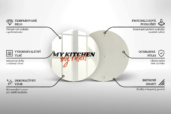 Kuchynská doska zo skla My kitchen my rules