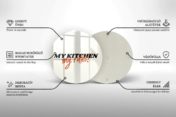 Kuchynská doska zo skla My kitchen my rules