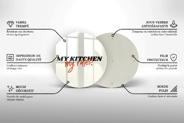 Kuchynská doska zo skla My kitchen my rules