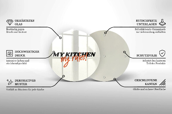 Kuchynská doska zo skla My kitchen my rules