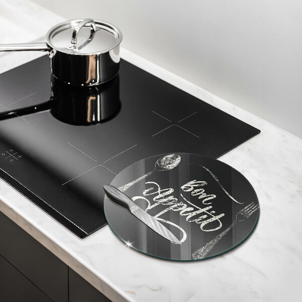 Kuchynská doska zo skla Nápis Bon Appetit