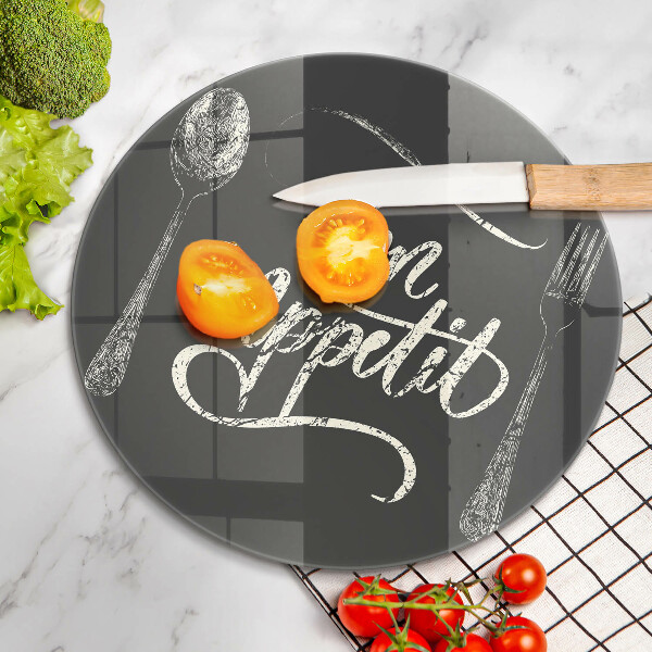 Kuchynská doska zo skla Nápis Bon Appetit