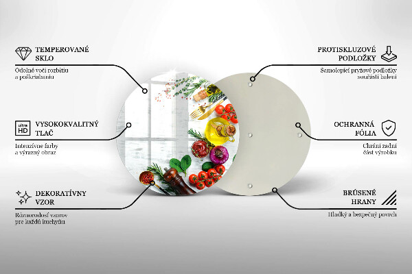 Kuchynská doska zo skla Zelenina a korenie