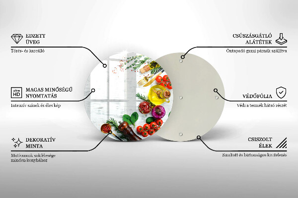 Kuchynská doska zo skla Zelenina a korenie