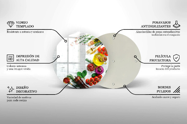 Kuchynská doska zo skla Zelenina a korenie
