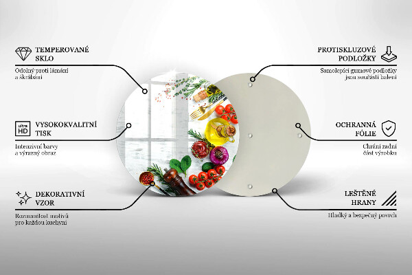 Kuchynská doska zo skla Zelenina a korenie