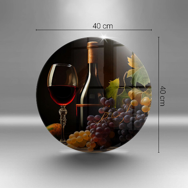 Kuchynská doska zo skla Pohár vína a hrozna