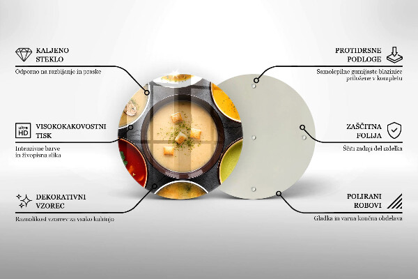 Kuchynská doska zo skla Farebné polievky