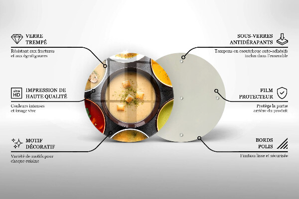 Kuchynská doska zo skla Farebné polievky