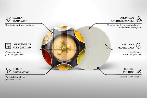Kuchynská doska zo skla Farebné polievky